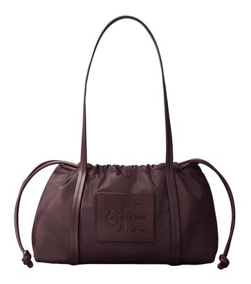 Calvin Klein Nylon Drawstring Satchel Bag Fudge Calvin Klein Nylon Drawstring Satchel Bag Fudge
