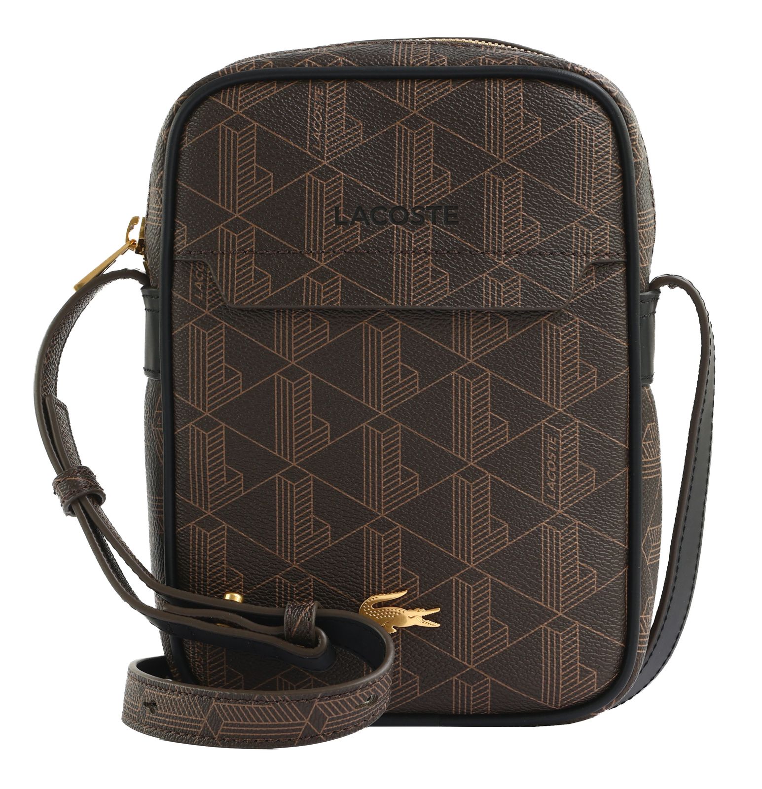 LACOSTE Vertical Camera Bag Mono Slate Black Shitake