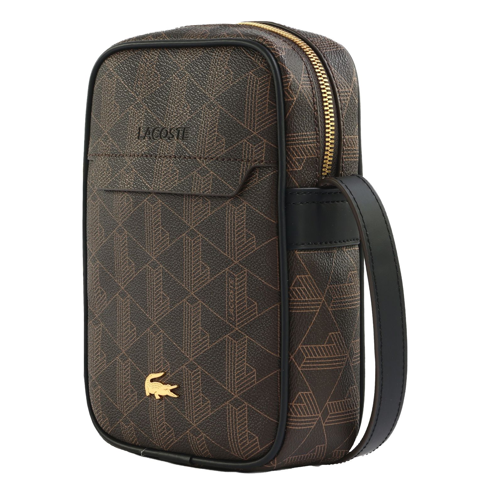 LACOSTE Vertical Camera Bag Mono Slate Black Shitake LACOSTE Vertical Camera Bag Mono Slate Black Shitake