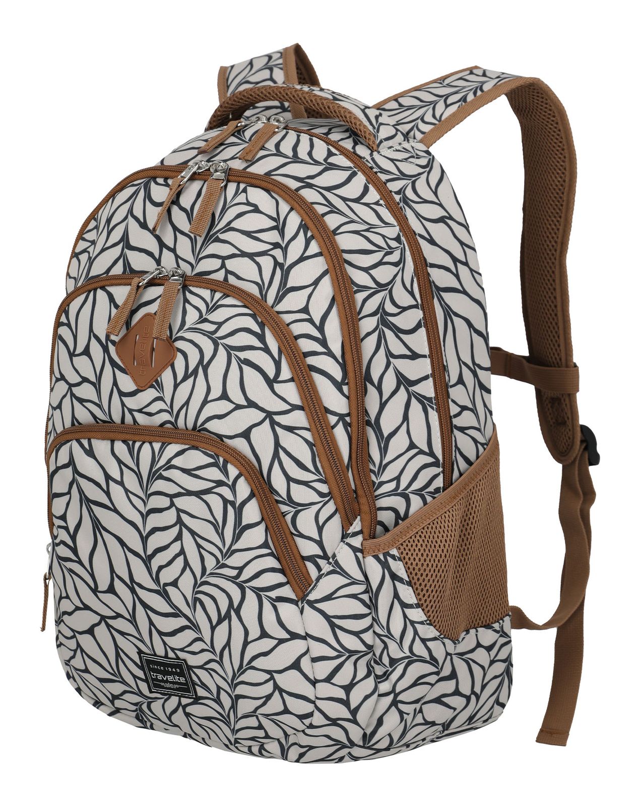 travelite Basic Backpack Print Cream White travelite Basic Backpack Print Cream White