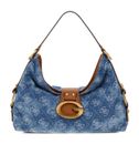 GUESS Camden Top Zip Shoulder Bag Denim Logo