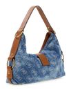 GUESS Camden Top Zip Shoulder Bag Denim Logo