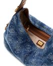 GUESS Camden Top Zip Shoulder Bag Denim Logo