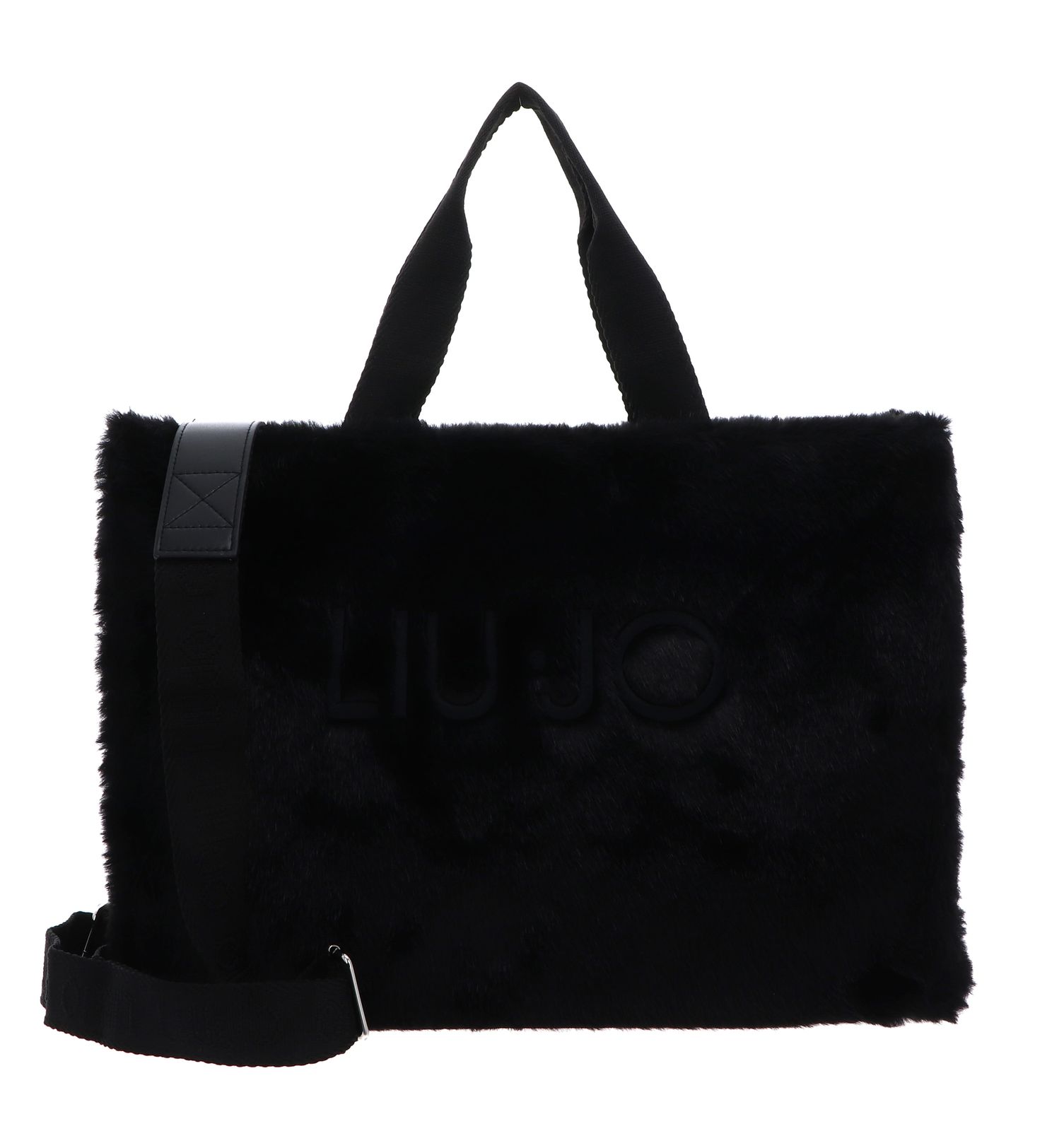 LIU JO Fake Fur Tote Bag L Nero