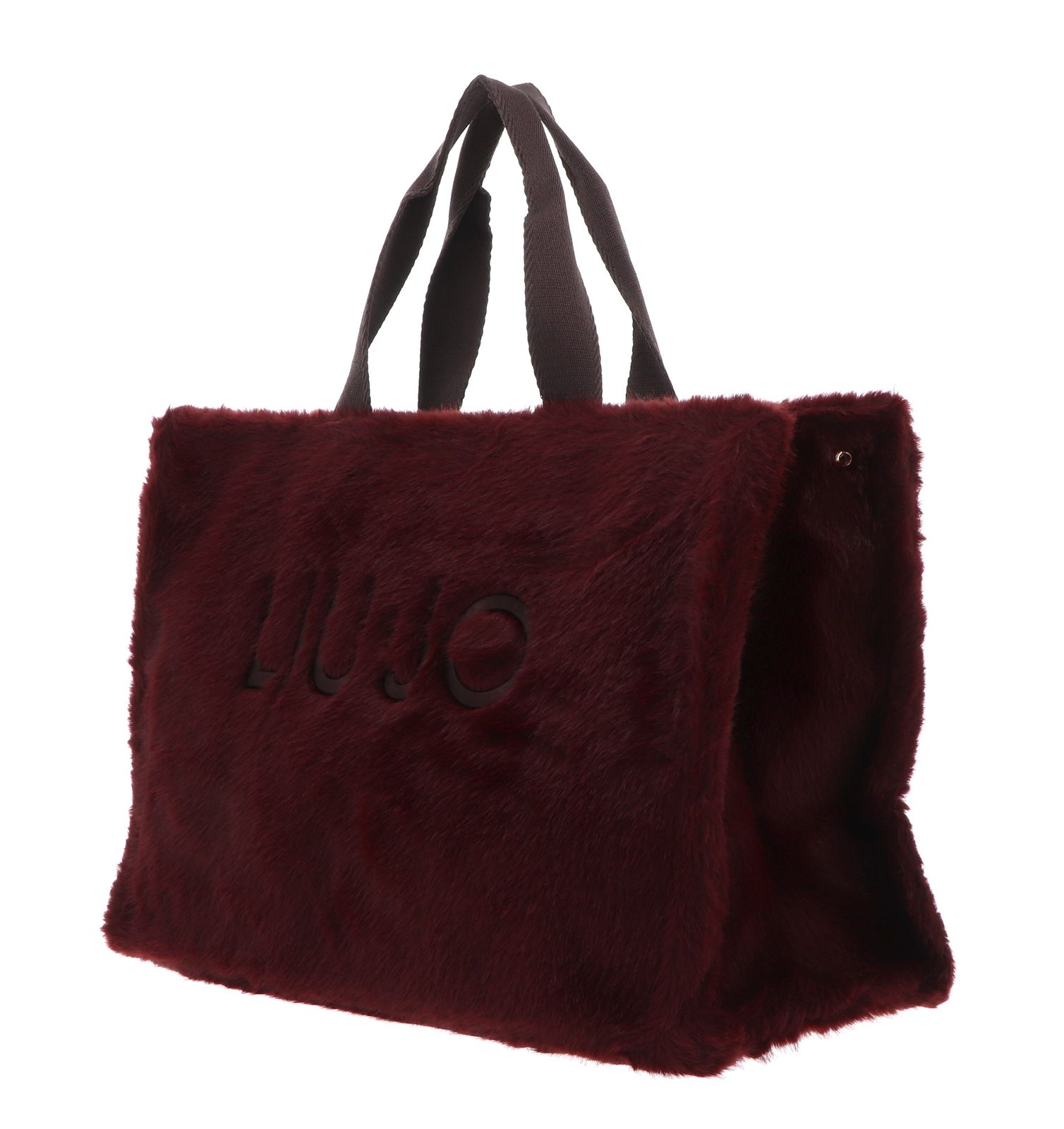 LIU JO Fake Fur Tote Bag L Red Aubergine LIU JO Fake Fur Tote Bag L Red Aubergine