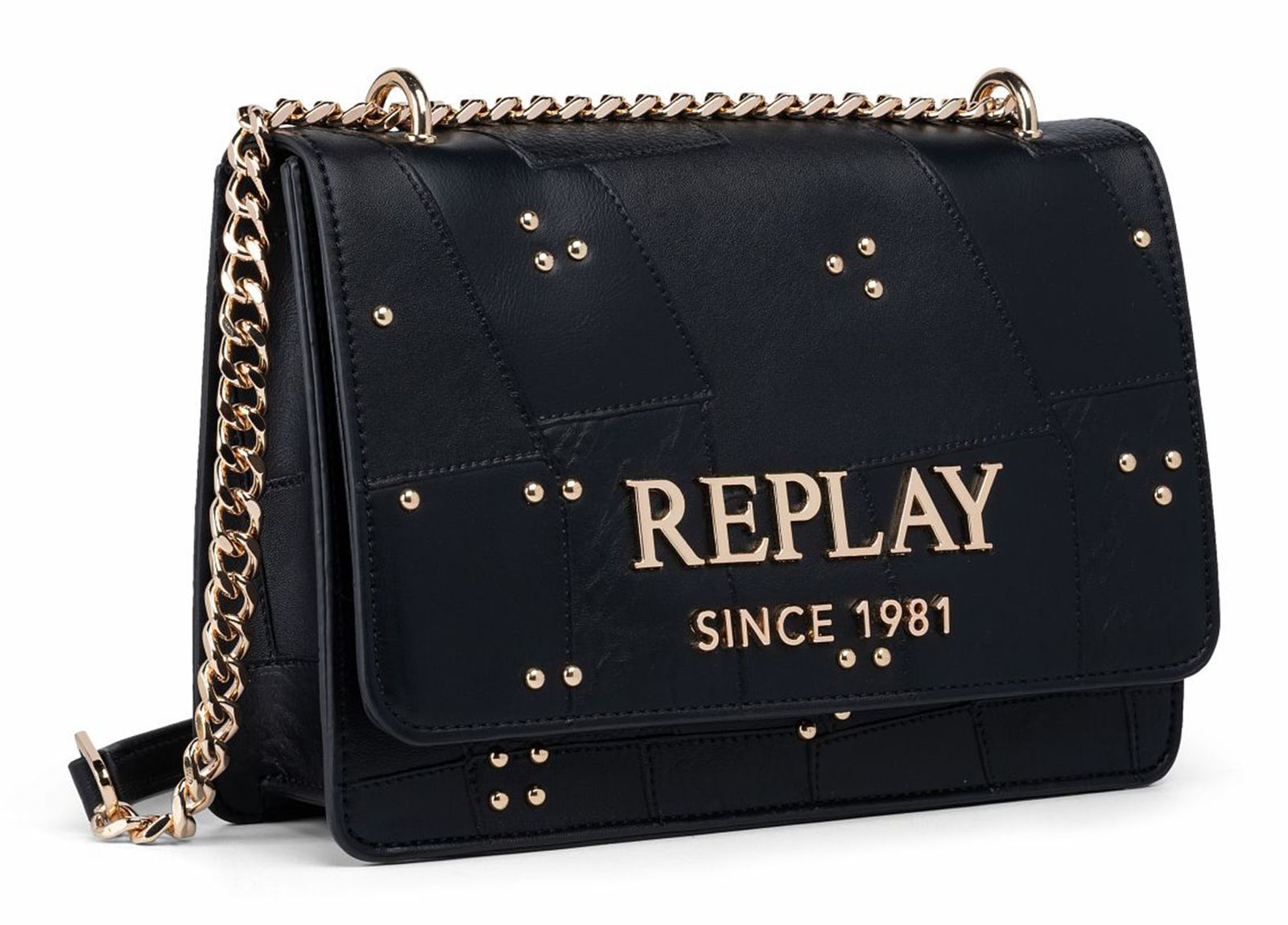 REPLAY Crossbody Bag Black + Gold REPLAY Crossbody Bag Black + Gold