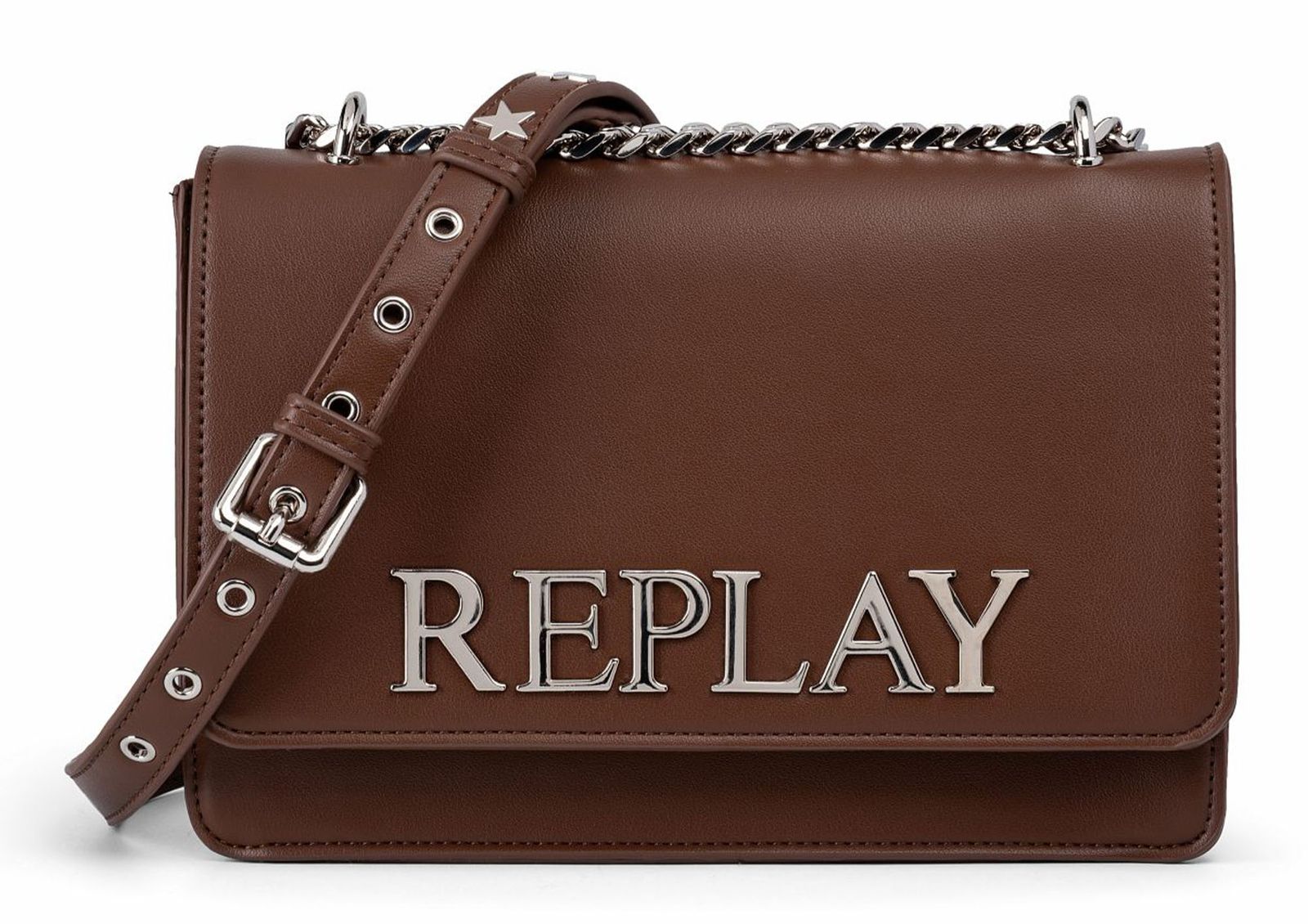 REPLAY Crossbody Bag Dark Brown