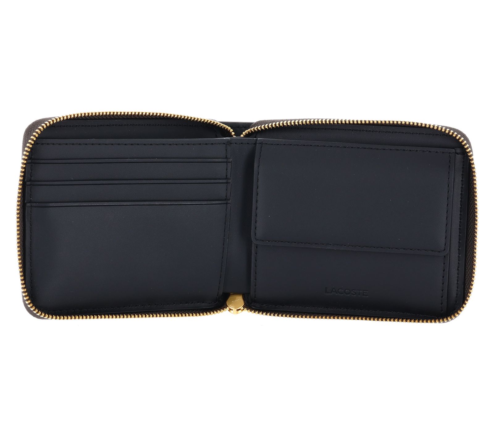 LACOSTE The Blend Compact Zip Wallet Mono Slate Black Shitake LACOSTE The Blend Compact Zip Wallet Mono Slate Black Shitake