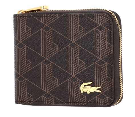 LACOSTE The Blend Compact Zip Wallet Mono Slate Black Shitake