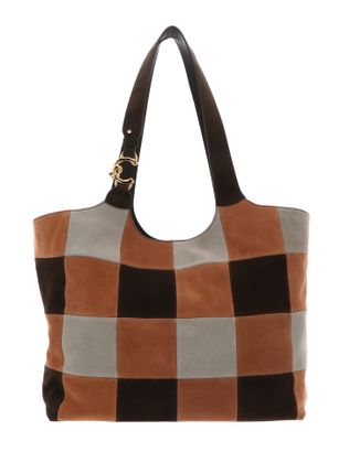 COCCINELLE C-Easy Handbag Vichy Suede Pat. / Smo. Le. Mul. Robin / Fango