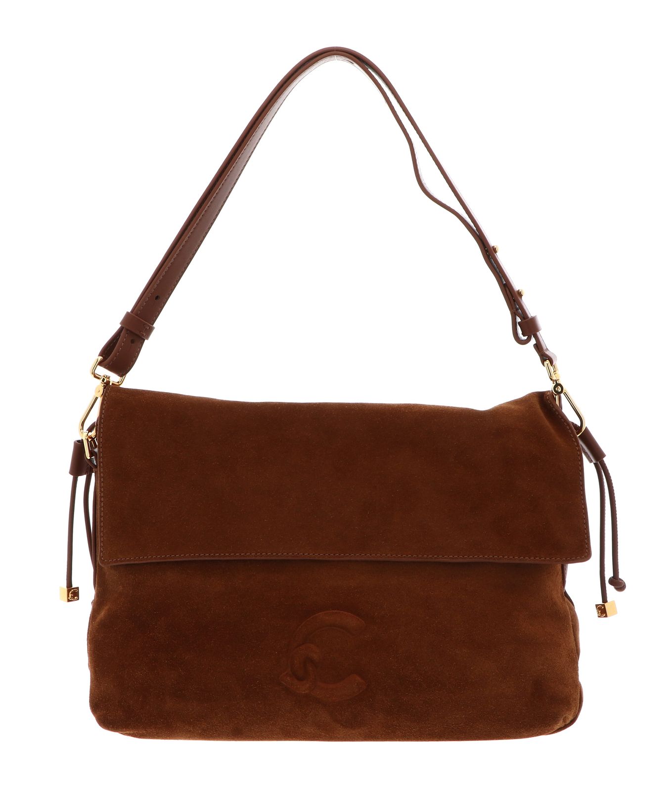 COCCINELLE Lidia Handbag Suede Leather / Smooth Leather Cognac / Cognac