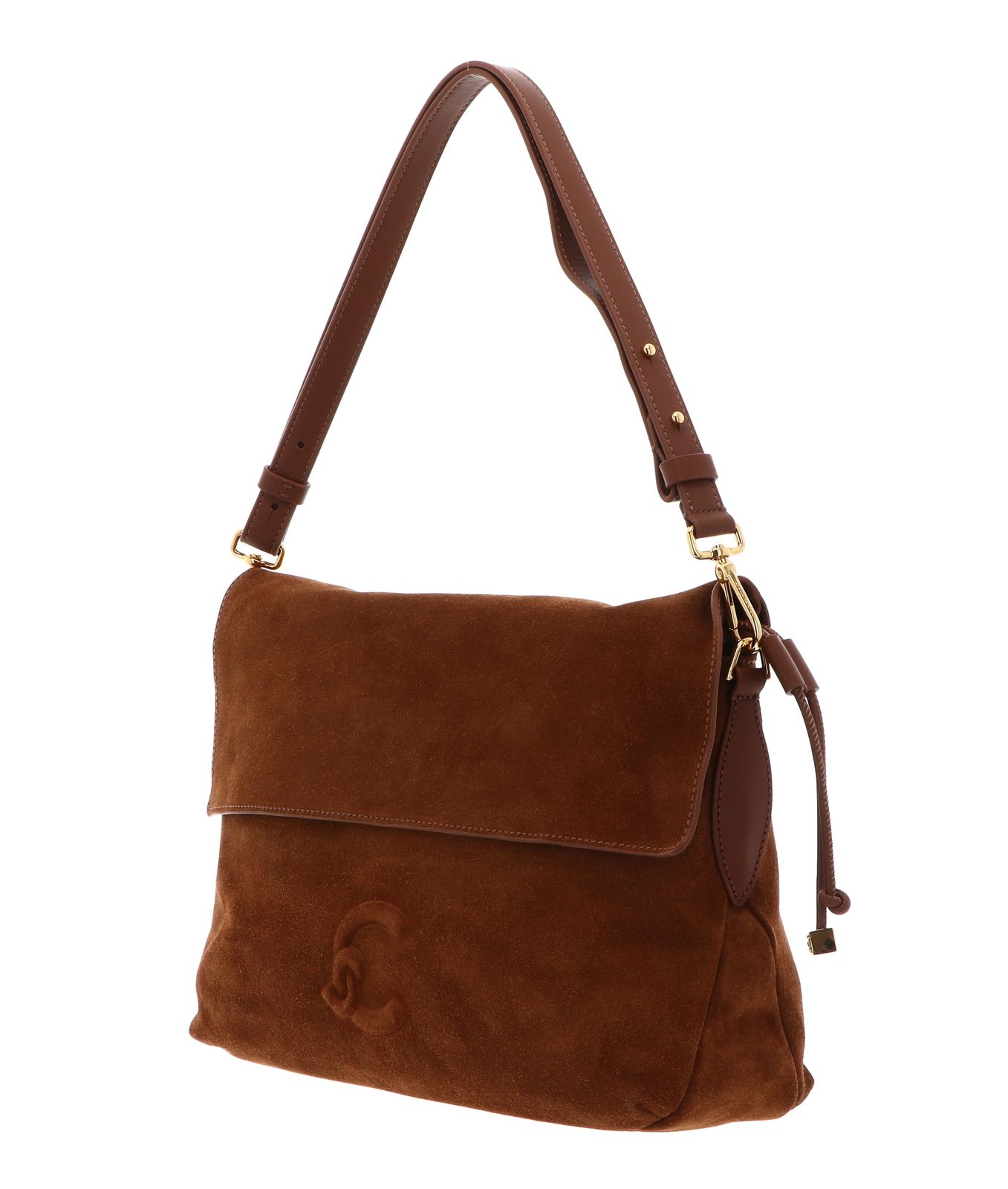 COCCINELLE Lidia Handbag Suede Leather / Smooth Leather Cognac / Cognac COCCINELLE Lidia Handbag Suede Leather / Smooth Leather Cognac / Cognac
