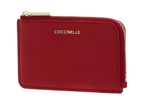 COCCINELLE Metallic Soft Card Holder Scarlet COCCINELLE Metallic Soft Card Holder Scarlet