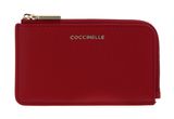 COCCINELLE Metallic Soft Card Holder Scarlet