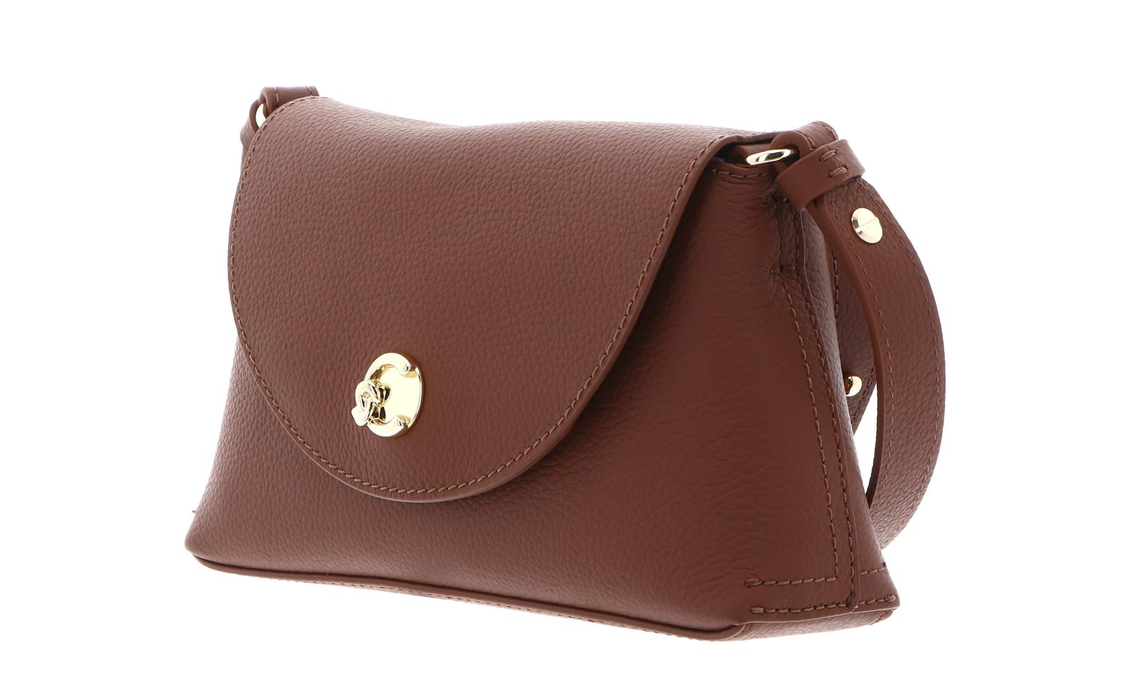 COCCINELLE Nikla Mini Bag Double Grainy Leather Cognac / Noir COCCINELLE Nikla Mini Bag Double Grainy Leather Cognac / Noir