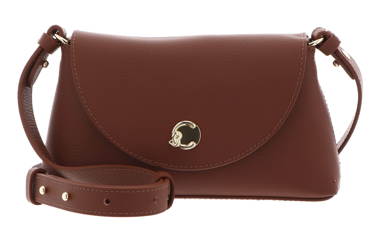 COCCINELLE Nikla Mini Bag Double Grainy Leather Cognac / Noir