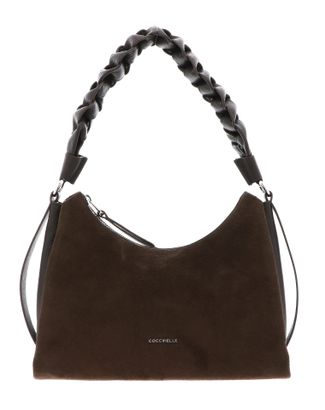 COCCINELLE Suede Bimaterial Shoulderbag Fango / Fango