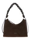 COCCINELLE Suede Bimaterial Shoulderbag Fango / Fango