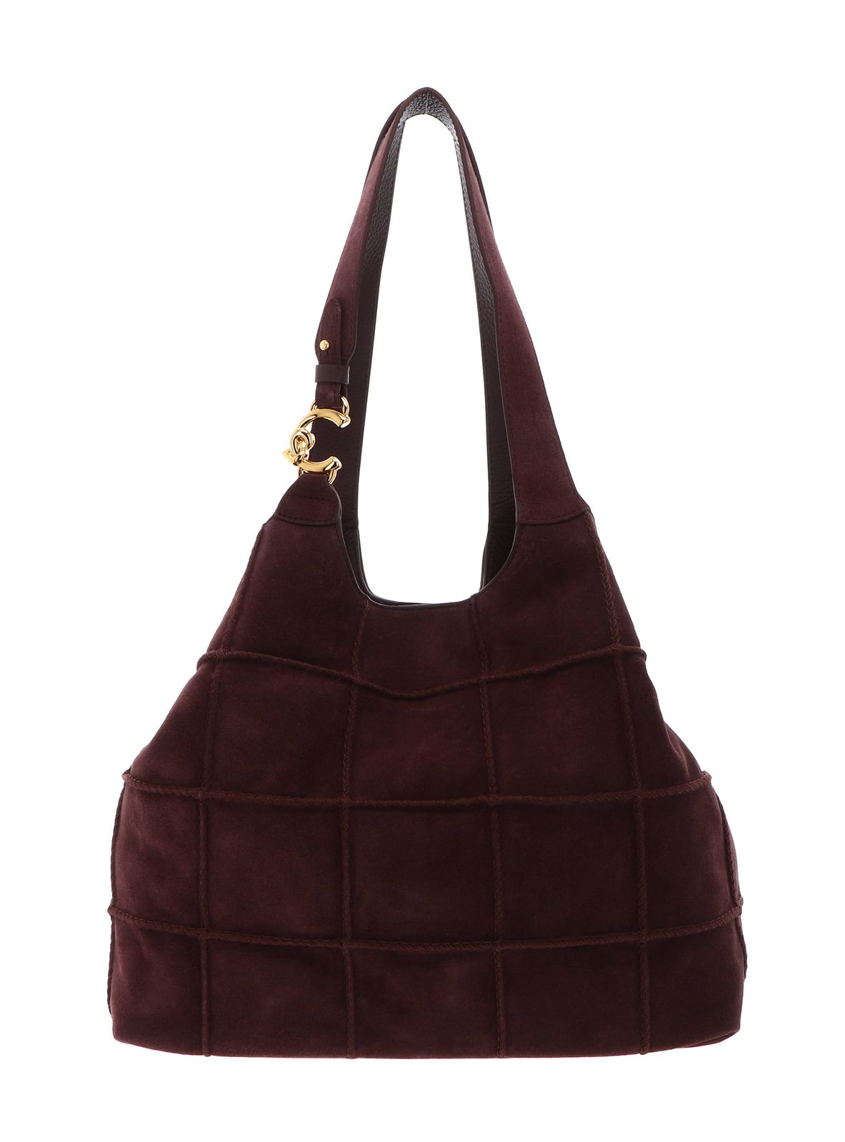 COCCINELLE C-Easy Check E Shoulder Bag Berry / Berry COCCINELLE C-Easy Check E Shoulder Bag Berry / Berry