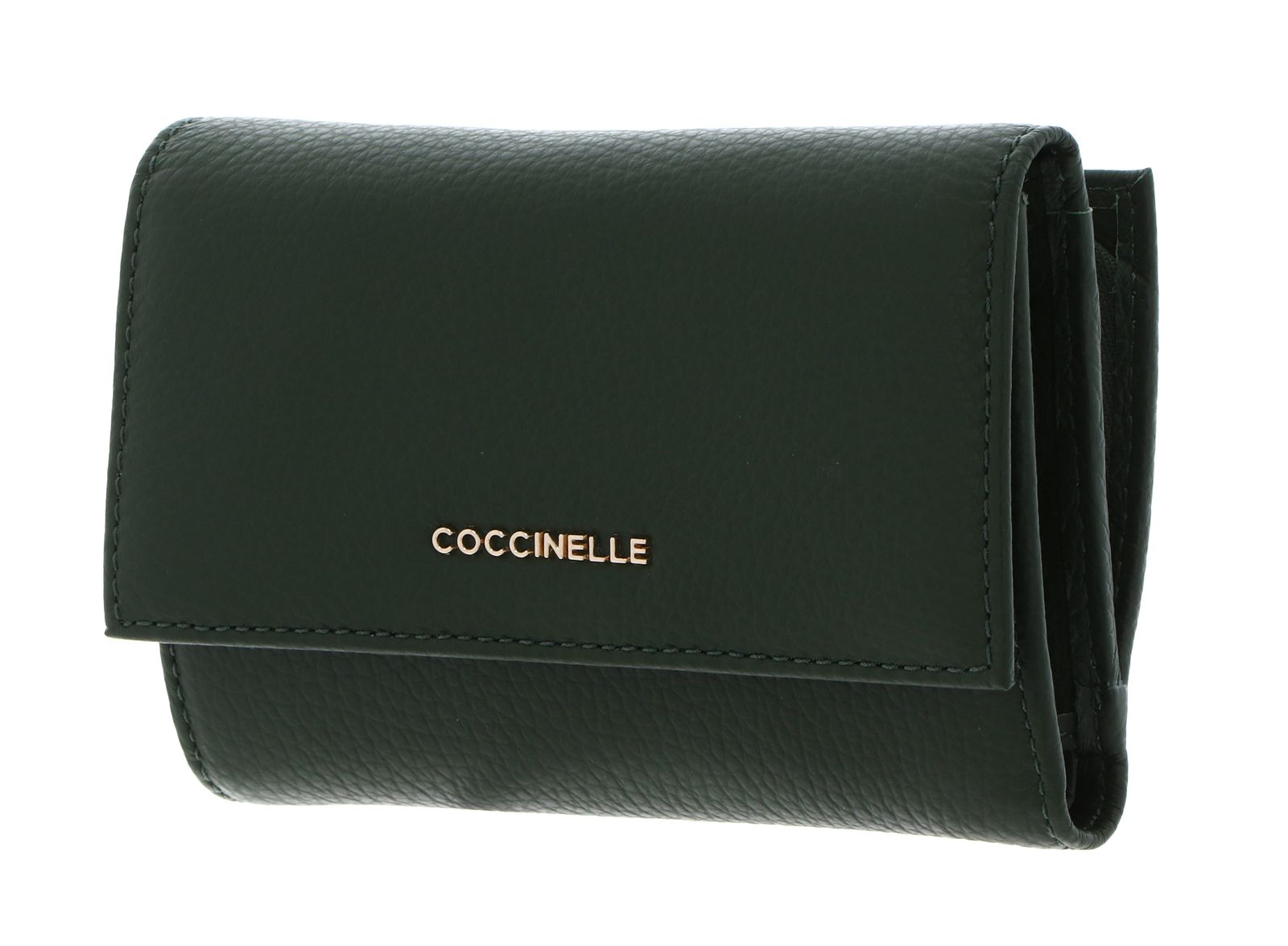 COCCINELLE Metallic Soft Wallet Grainy Leather Garden Green