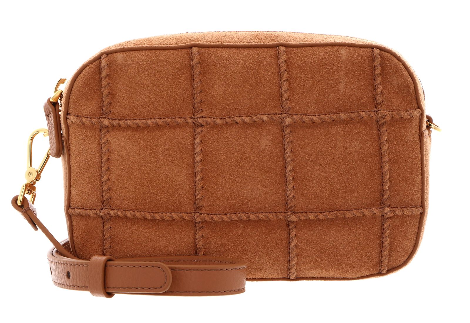 COCCINELLE Tebe Check Embroidery Mini Bag Suede Embro. / Gra. Le. Robin / Robin