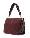COCCINELLE Boheme Check Embroidery Handbag Suede Embr. / Gra. Le. Berry / Berry