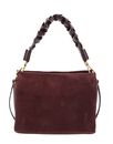 COCCINELLE Boheme Check Embroidery Handbag Suede Embr. / Gra. Le. Berry / Berry