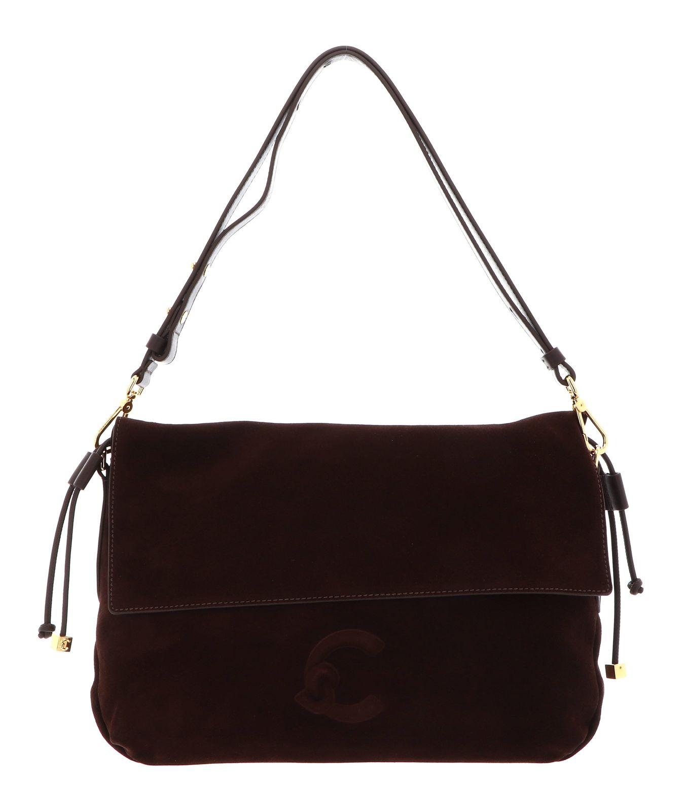 COCCINELLE Lidia Handbag Suede Leather / Smooth Leather Brunette / Brunet