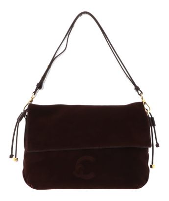 COCCINELLE Lidia Handbag Suede Leather / Smooth Leather Brunette / Brunet