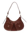 COCCINELLE Mavery Pocket Shoulder Bag Grained Leather Cognac