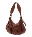 COCCINELLE Mavery Pocket Shoulder Bag Grained Leather Cognac