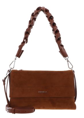 COCCINELLE Boheme Shoulder Bag Suede Leather / Grained Lea. Cognac / Cognac
