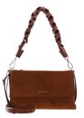COCCINELLE Boheme Shoulder Bag Suede Leather / Grained Lea. Cognac / Cognac