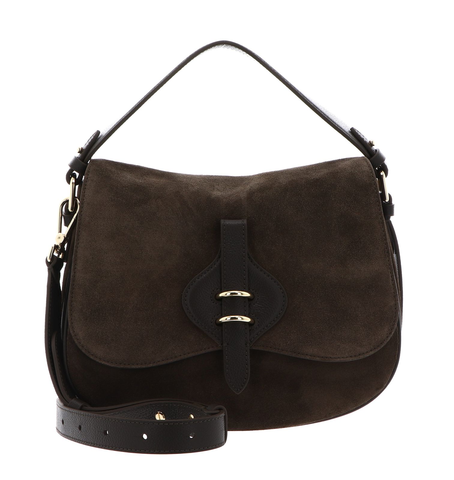 COCCINELLE Mavery Suede BI Handbag Suede Leather / Micro Gra. Le. Fango / Fango