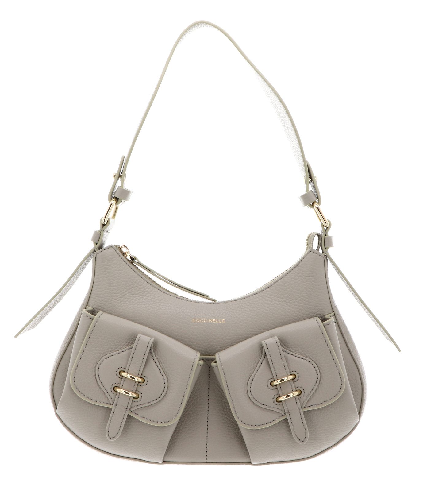 COCCINELLE Mavery Pocket Shoulder Bag Grained Leather Eucalipto
