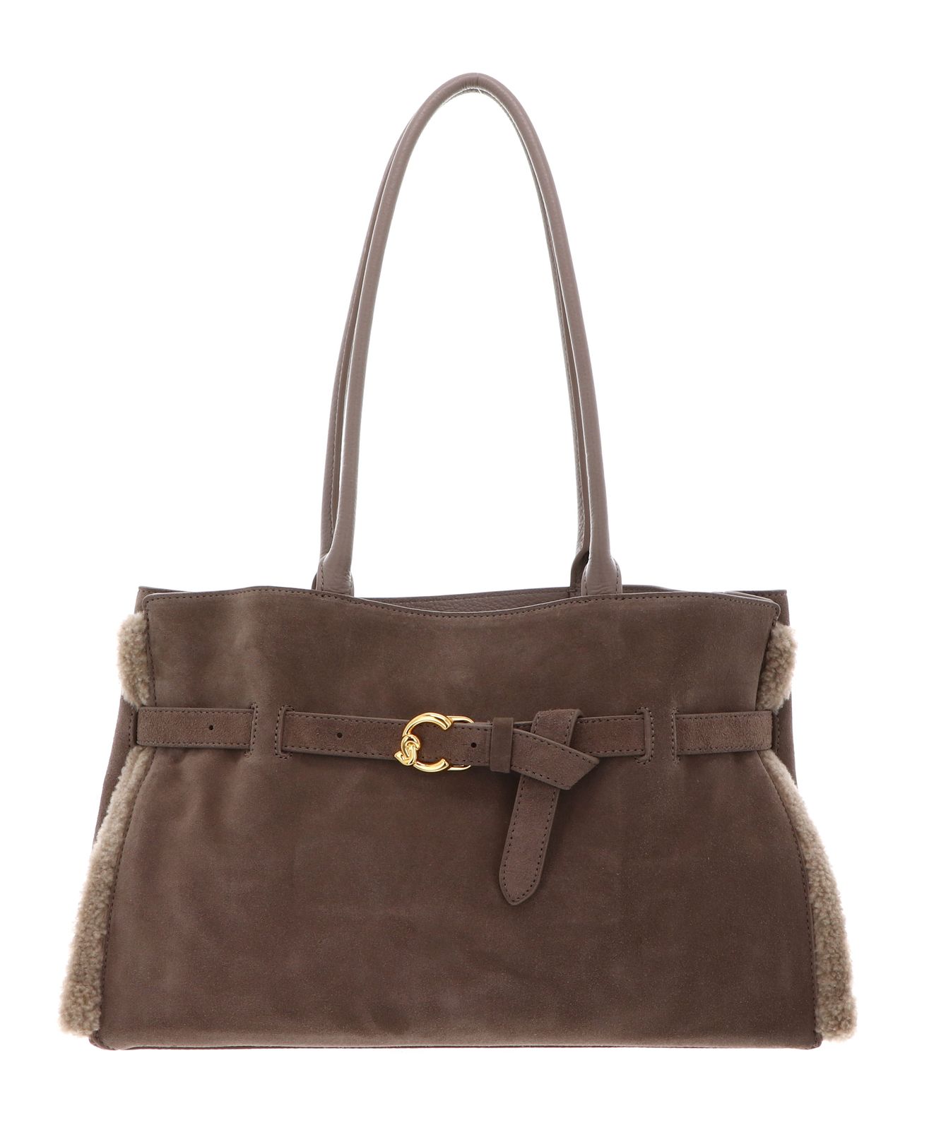 COCCINELLE Sabine Soft Handbag Suede Le. / Eco Fur / Gra. Le War T / War. T / War