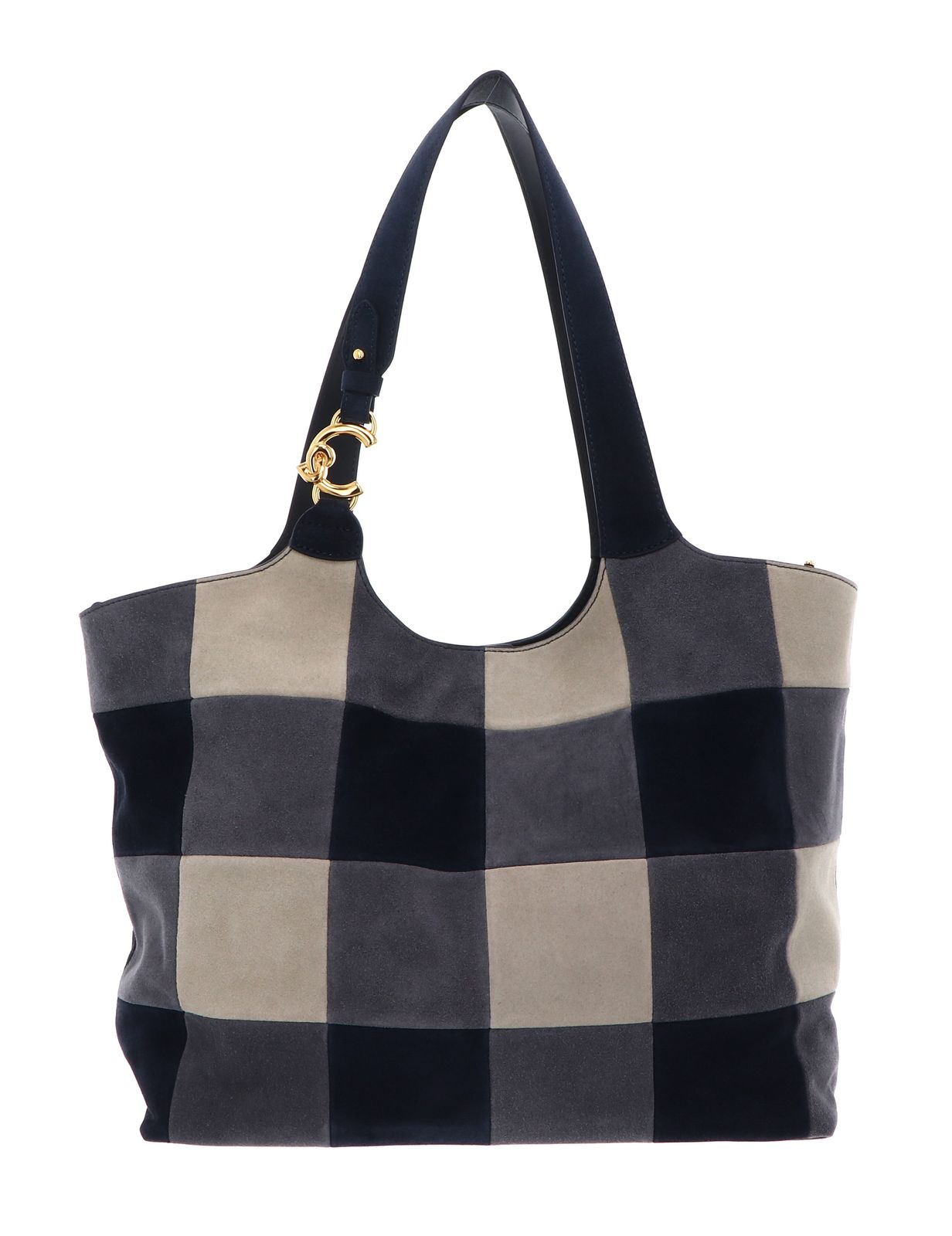 COCCINELLE C-Easy Handbag Vichy Suede Pat. / Smo. Le. Mul. Stove / Midn.