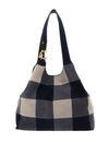 COCCINELLE C-Easy Handbag Vichy Suede Pat. / Smo. Le. Mul. Stove / Midn. COCCINELLE C-Easy Handbag Vichy Suede Pat. / Smo. Le. Mul. Stove / Midn.