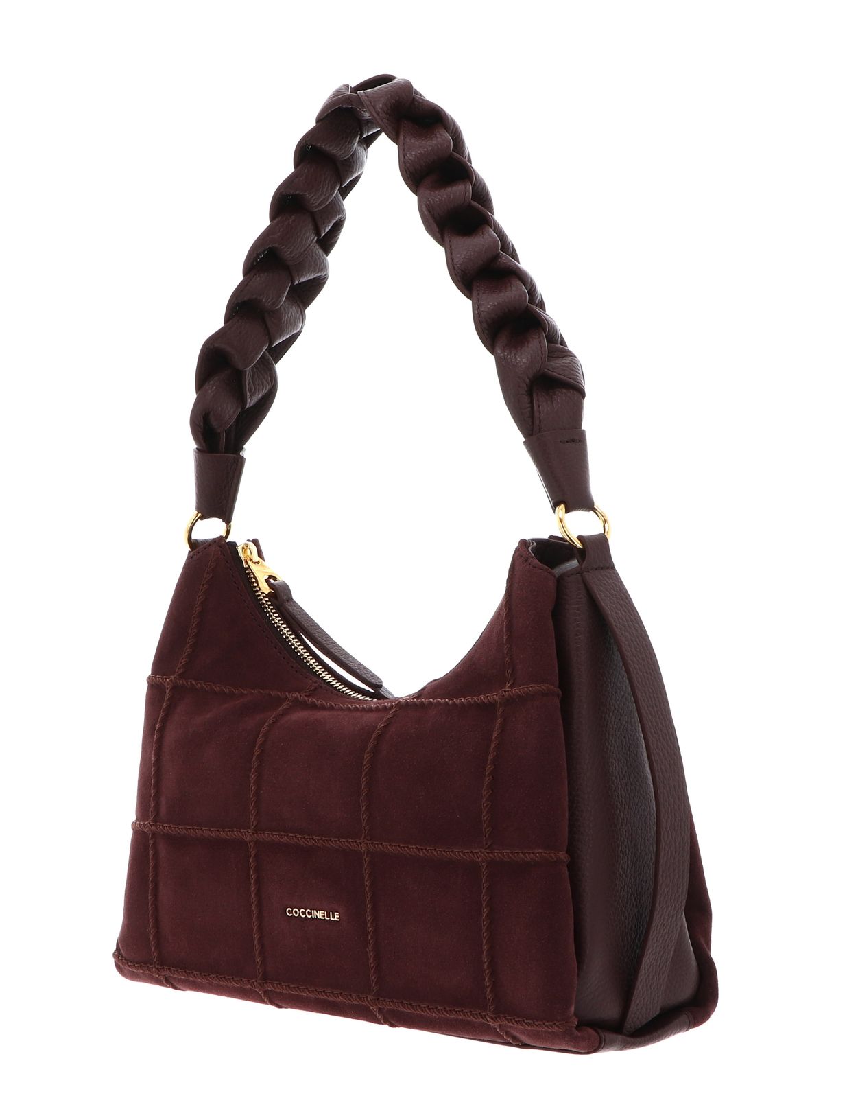 COCCINELLE Boheme Check Embroidery Handbag Berry / Berry COCCINELLE Boheme Check Embroidery Handbag Berry / Berry