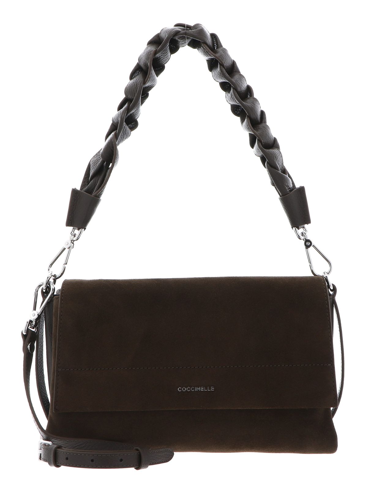 COCCINELLE Boheme Shoulder Bag Suede Leather / Grained Lea. Fango / Fango