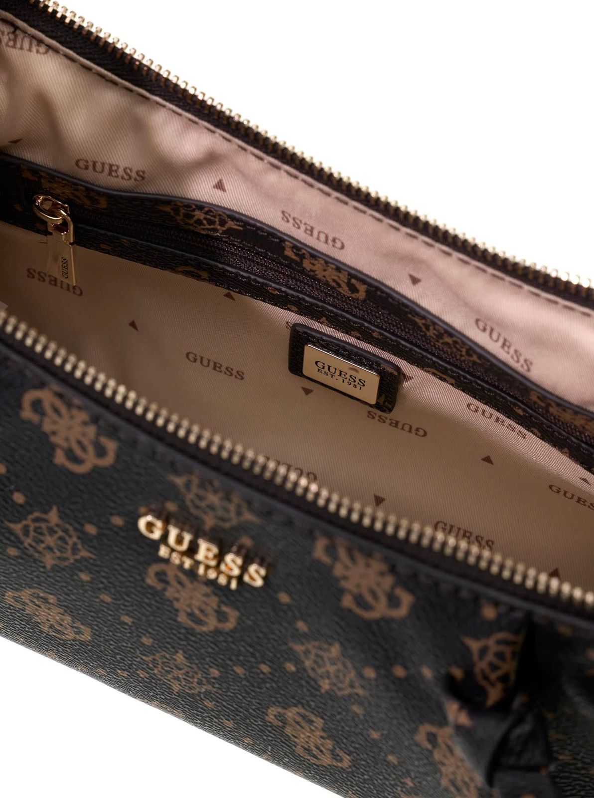 GUESS Allegra Shoulder Bag Espresso Logo