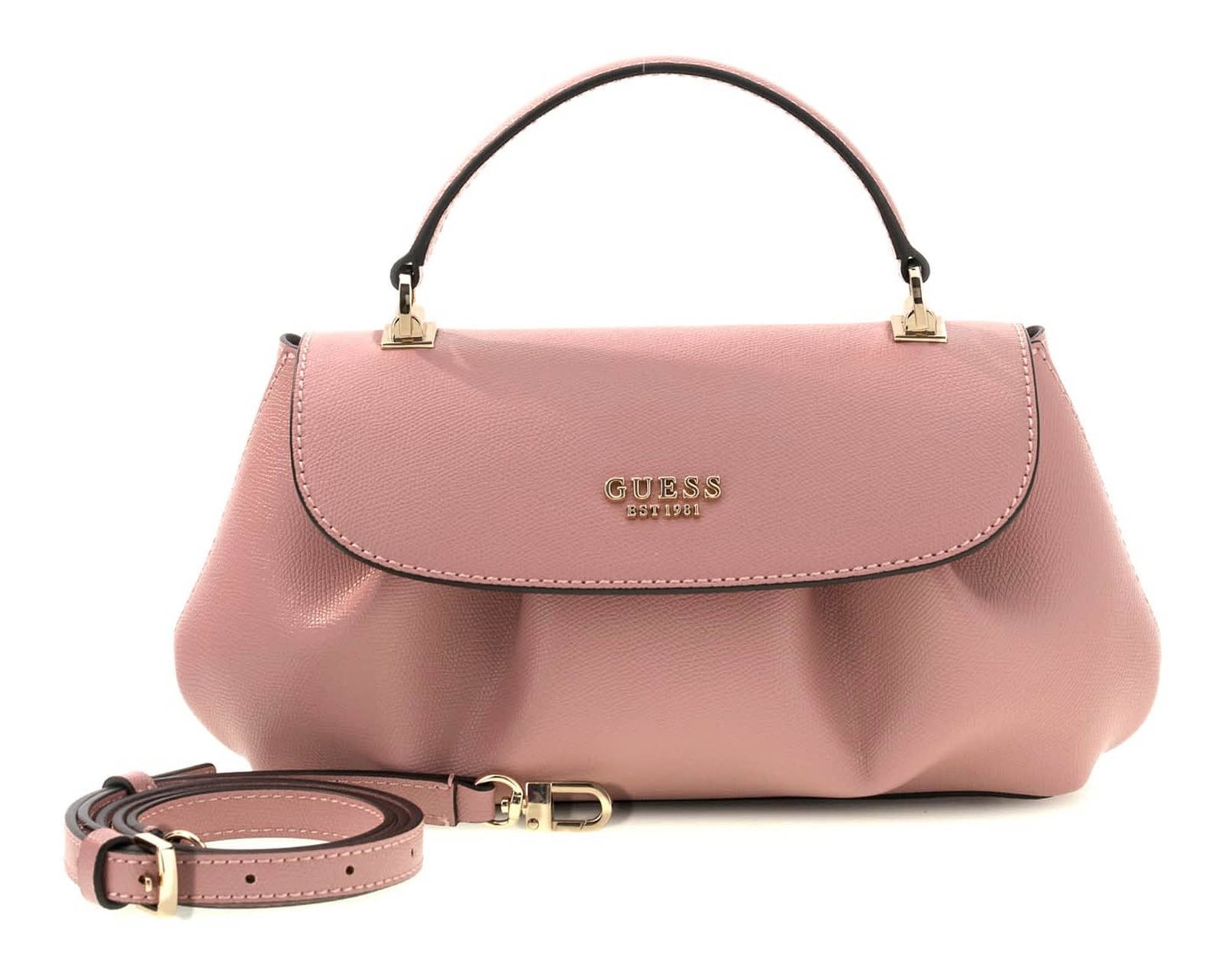 GUESS Amorette Top Handle Flap Bag Rosewood