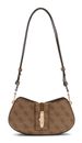 GUESS Yvonne Logo Mini Convertible Shoulder Bag Latte Logo