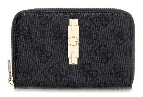 GUESS Yvonne Logo SLG Medium Zip Around Wallet Coal Logo