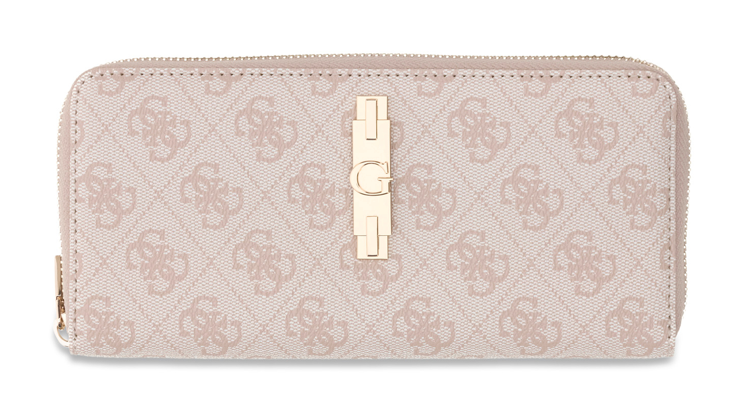 GUESS Yvonne Logo SLG Large Zip Around Wallet L Stone Logo