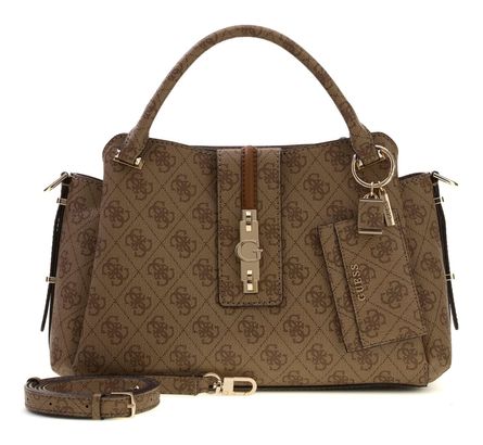 GUESS Yvonne Logo Girlfriend Satchel Latte Logo
