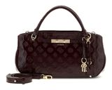 GUESS Carmella 3 Compartment Satchel Burgundy Logo