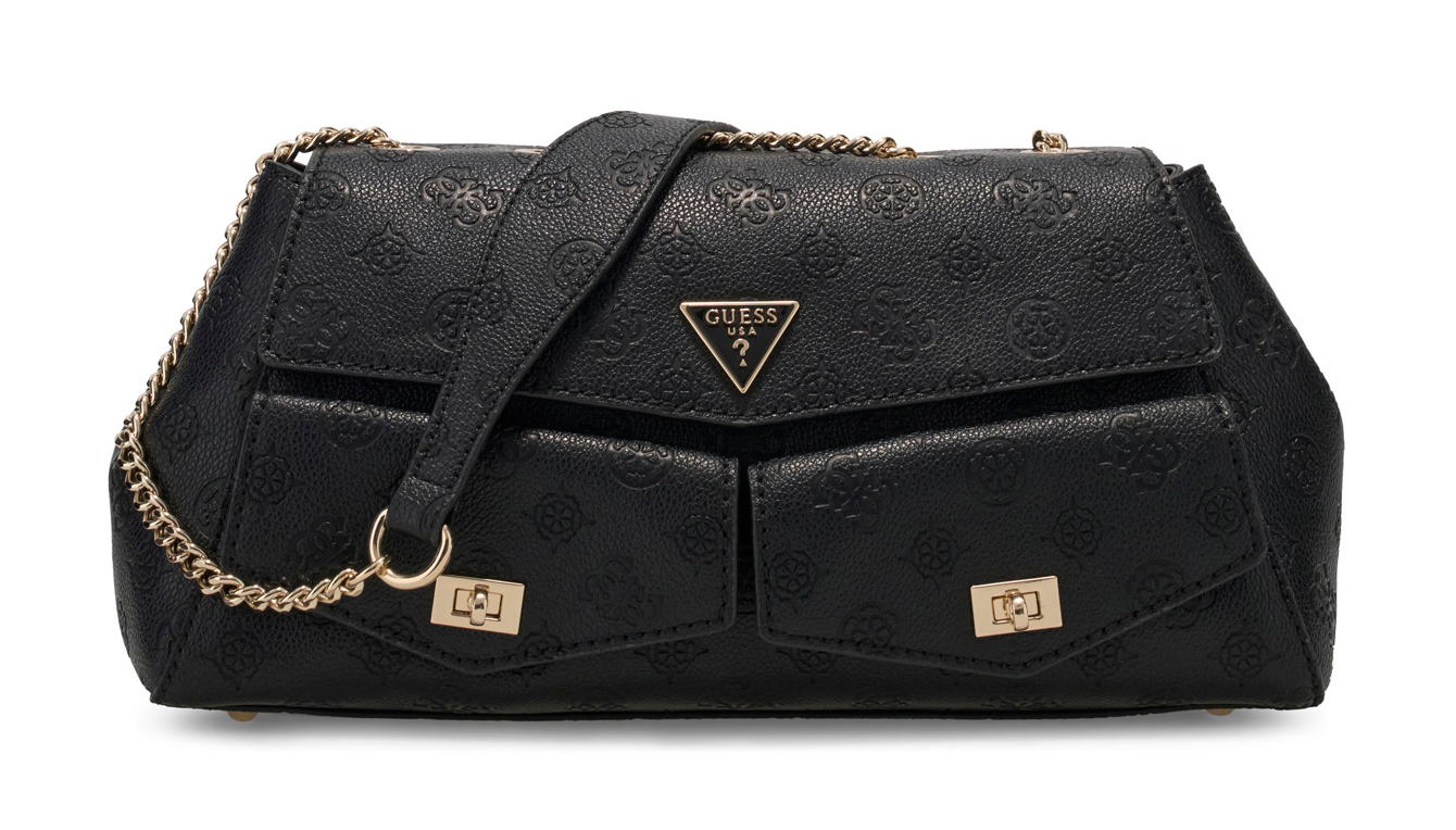 GUESS Blake Convertible Crossbody Flap Black Logo