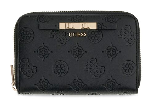 GUESS Carmella SLG Medium Zip Around Wallet Black Logo GUESS Carmella SLG Medium Zip Around Wallet Black Logo