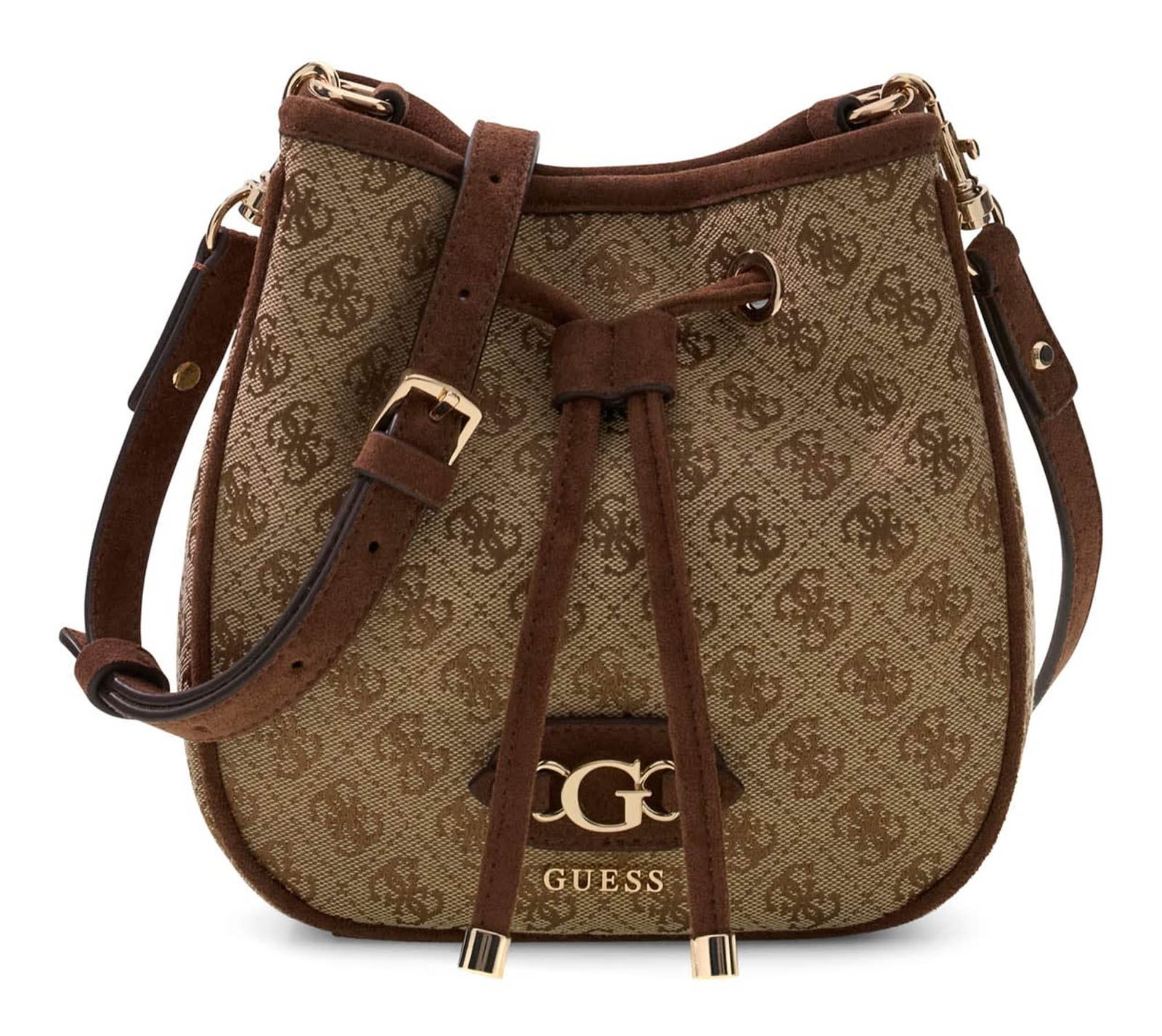 GUESS Samantha Mini Bucket Latte Logo / Brown